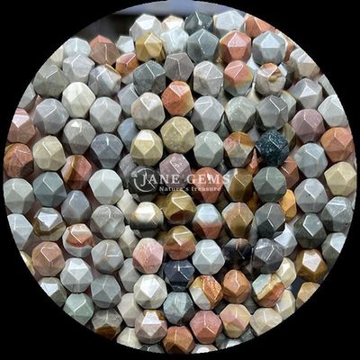 Manik-manik berlapis berlian berwarna-warni dan untaian batu pasir biru untuk pembuatan perhiasan DIY