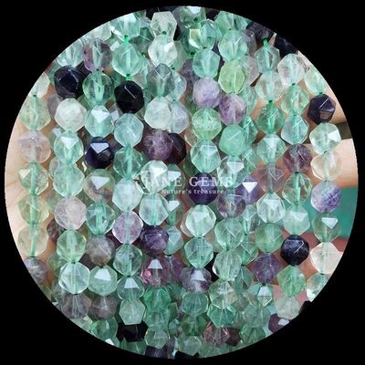 Elegant Faceted Natural Gemstone Beads Fluorite Lapis Lazuli Untaian longgar untuk pembuatan perhiasan
