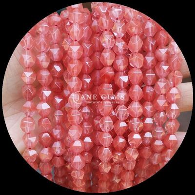 Batu permata alami berfacet manik-manik berwarna-warni Semangka Kuarsa Aquamarine Untaian longgar manik-manik untuk perhiasan DIY