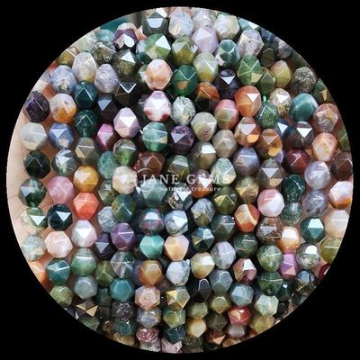 Berlian Cut Multicolor Batu permata manik-manik Kuarsa bening Carnelian untaian longgar untuk kerajinan perhiasan yang indah