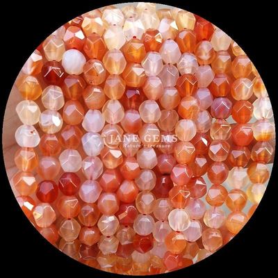 Berlian Cut Multicolor Batu permata manik-manik Kuarsa bening Carnelian untaian longgar untuk kerajinan perhiasan yang indah