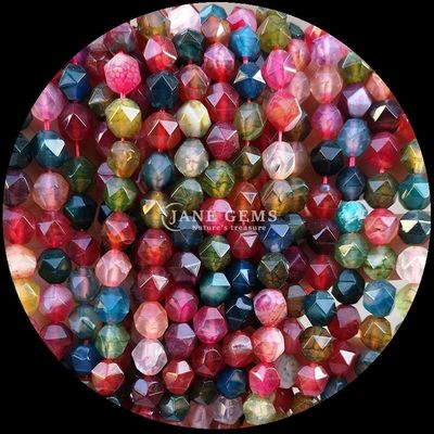 Batu permata manik-manik berlian Berbagai warna mempesona Perhiasan DIY 6mm 8mm 10mm Tourmaline Blue Tiger's Eye Serat longgar