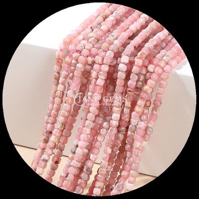 Batu Alam Polished Bead Batu permata Bentuk kubus persegi Fluorite Labradorite Mini Loose Bead Strands untuk Gelang / Kalung