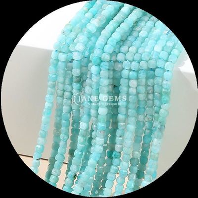 Lapis Lazuli Berwarna Berkilau Amazonite Kubu Potong Batu permata manik-manik untuk pembuatan perhiasan DIY
