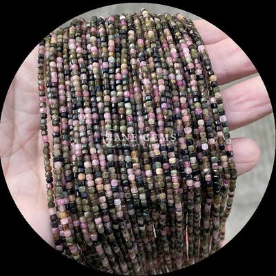 Batu permata cetak persegi halus alami manik-manik perak obsidian batu matahari untuk pembuatan perhiasan