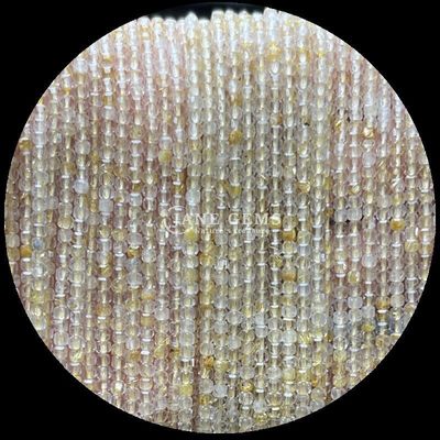 Customisable Cube Square Gemstone Beads Gold Rutilated Quartz Prehnite Loose Strands Beads untuk pembuatan perhiasan