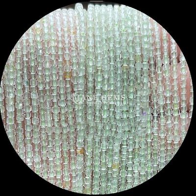 Customisable Cube Square Gemstone Beads Gold Rutilated Quartz Prehnite Loose Strands Beads untuk pembuatan perhiasan