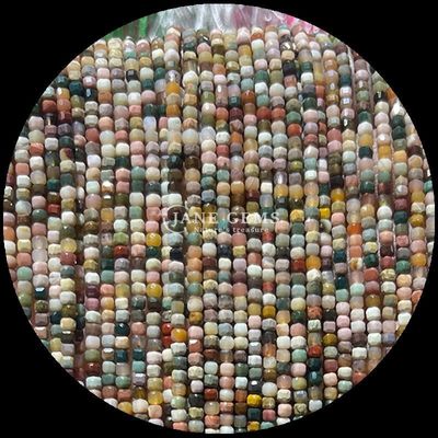 Customisable Cube Square Gemstone Beads Gold Rutilated Quartz Prehnite Loose Strands Beads untuk pembuatan perhiasan