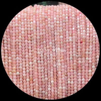 Berwarna-warni mini kubus batu permata manik-manik Opal merah muda dan hijau Agate untaian untuk perhiasan DIY