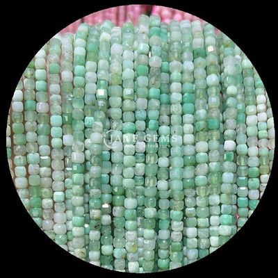 Berwarna-warni mini kubus batu permata manik-manik Opal merah muda dan hijau Agate untaian untuk perhiasan DIY