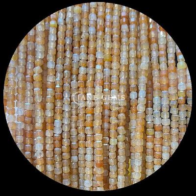 Berwarna-warni mini kubus batu permata manik-manik Opal merah muda dan hijau Agate untaian untuk perhiasan DIY