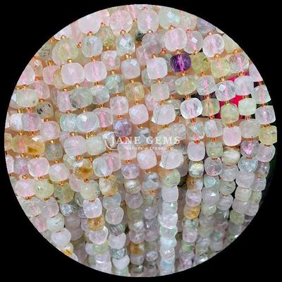 Batu permata berwarna-warni alami Kubu persegi Amethyst Strands longgar manik-manik untuk perhiasan DIY