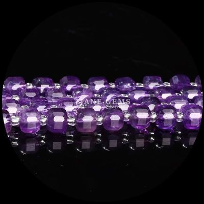 Batu permata berwarna-warni alami Kubu persegi Amethyst Strands longgar manik-manik untuk perhiasan DIY