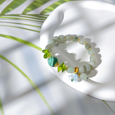 Natural Jade Beaded Bracelet Kesehatan Kecantikan Dan Harmoni Jane Permata Untuk Hadiah DIY Perhiasan buatan tangan