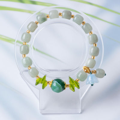 Natural Jade Beaded Bracelet Kesehatan Kecantikan Dan Harmoni Jane Permata Untuk Hadiah DIY Perhiasan buatan tangan