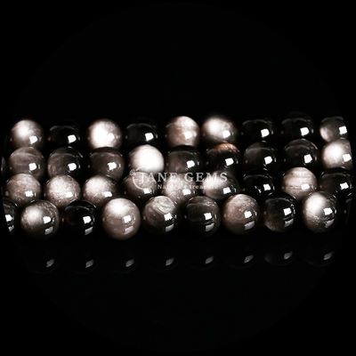 Berbagai Bentuk Bulat Perak Obsidian Batu Matahari Batu Polished Alam Manik