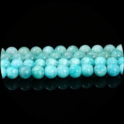 Bentuk Bulat Bermacam-macam Manik-manik Batu Permata Alam Labradorite Amazonite Untaian Lolos Untuk Desain Perhiasan DIY