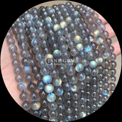 Bentuk Bulat Bermacam-macam Manik-manik Batu Permata Alam Labradorite Amazonite Untaian Lolos Untuk Desain Perhiasan DIY