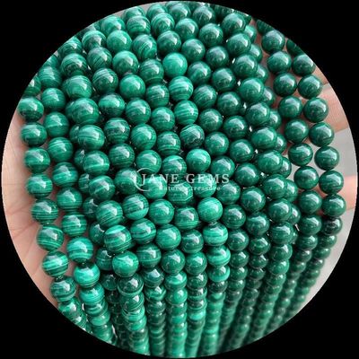 Batu permata bulat yang dipoles DIY manik-manik Lapis Lazuli Malachite Tourmaline Untaian longgar untuk pembuatan perhiasan