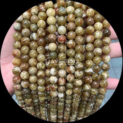 Batu permata bulat yang dipoles DIY manik-manik Lapis Lazuli Malachite Tourmaline Untaian longgar untuk pembuatan perhiasan