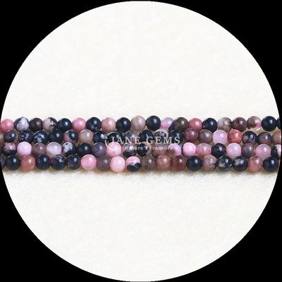 Natural Round Gemstone Beads Elegant Green Agate Rhodonite dan Snowflake Obsidian untuk membuat perhiasan DIY