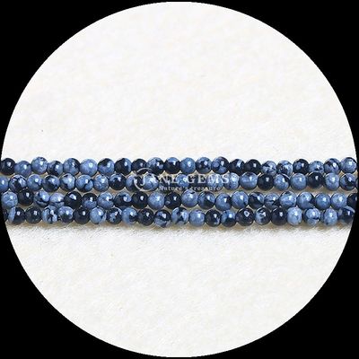 Natural Round Gemstone Beads Elegant Green Agate Rhodonite dan Snowflake Obsidian untuk membuat perhiasan DIY