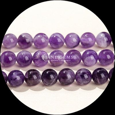 Bentuk Bulat Alam Batu permata manik-manik Kuarsa bening Sitrin Amethyst Untaian longgar untuk perhiasan DIY