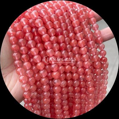 Bentuk Bulat Alam Batu permata manik-manik Kuarsa bening Sitrin Amethyst Untaian longgar untuk perhiasan DIY