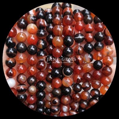 Multi-warna Putaran Bulat Batu permata manik-manik Kuning Biru Bergaris Agate untuk DIY Perhiasan pembuatan dan penyembuhan gelang