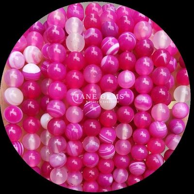 Multi-warna Putaran Bulat Batu permata manik-manik Kuning Biru Bergaris Agate untuk DIY Perhiasan pembuatan dan penyembuhan gelang