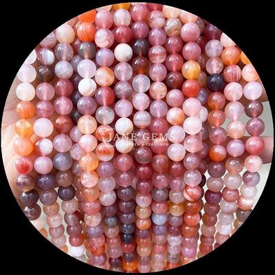 DIY Perhiasan Membuat 8mm Bulat Natural Gemstone Manik di Cherry Agate dan Berbagai Agate Strands untuk anting-anting