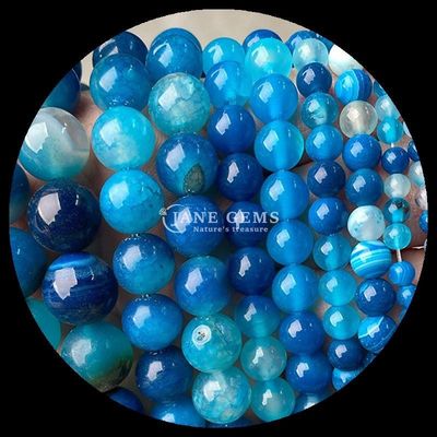 Manik-manik Agate bergaris manik-manik permata 8mm untuk Perhiasan Membuat Kerajinan DIY