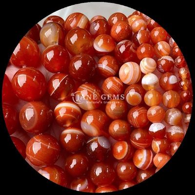 Manik-manik Agate bergaris manik-manik permata 8mm untuk Perhiasan Membuat Kerajinan DIY