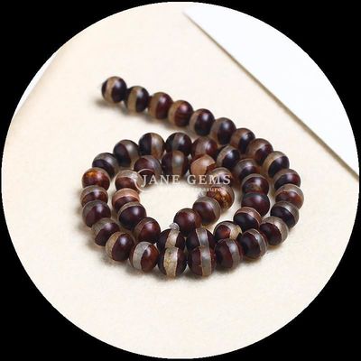 DIY Perhiasan Membuat Penting Multi-warna Tibatan Agate Manik Tiga Mata Dzi Lolos Manik Untaian dengan teknik dipoles