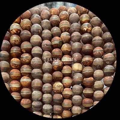 Bentuk Bulat Tibatan Agate Manik-manik Untaian manik-manik longgar untuk pembuatan perhiasan DIY