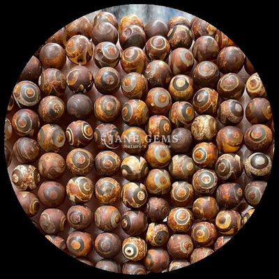 Bentuk Bulat Tibatan Agate Manik-manik Untaian manik-manik longgar untuk pembuatan perhiasan DIY
