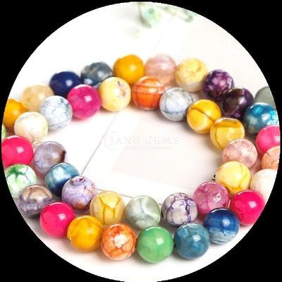 Berwarna-warni Batu permata manik Api Agate Lolos manik untaian untuk membuat perhiasan DIY