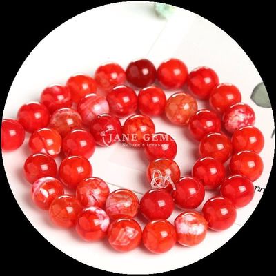 Berwarna-warni Batu permata manik Api Agate Lolos manik untaian untuk membuat perhiasan DIY