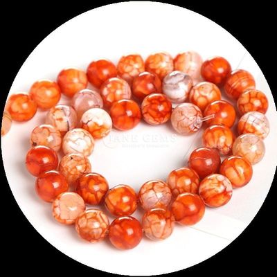 Berwarna-warni Batu permata manik Api Agate Lolos manik untaian untuk membuat perhiasan DIY