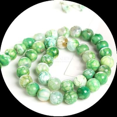 Batu permata alami manik-manik potong bulat Api Agate Lolos manik-manik untaian untuk perhiasan pakaian manik-manik dibuat