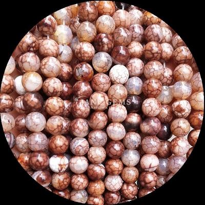 Batu permata alami manik-manik potong bulat Api Agate Lolos manik-manik untaian untuk perhiasan pakaian manik-manik dibuat