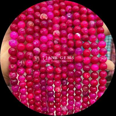 Batu permata alami manik-manik potong bulat Api Agate Lolos manik-manik untaian untuk perhiasan pakaian manik-manik dibuat