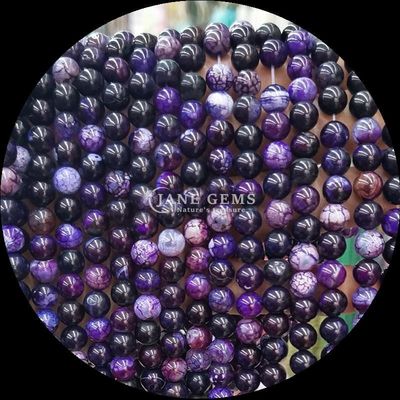 Batu permata alami manik-manik potong bulat Api Agate Lolos manik-manik untaian untuk perhiasan pakaian manik-manik dibuat