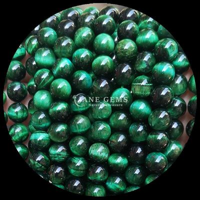 Batu permata Bentuk bulat manik Mata harimau Biru Untaian manik longgar untuk perhiasan DIY dan hadiah