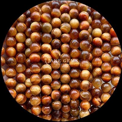 Batu permata Bentuk bulat manik Mata harimau Biru Untaian manik longgar untuk perhiasan DIY dan hadiah