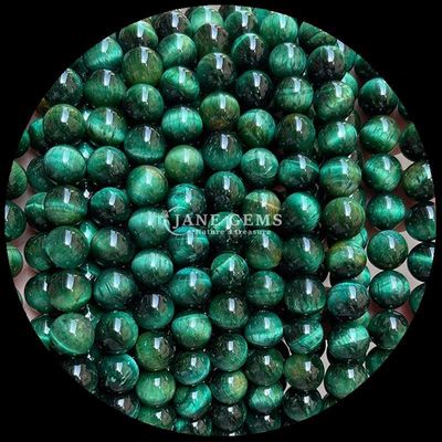 Batu permata Bentuk bulat manik Mata harimau Biru Untaian manik longgar untuk perhiasan DIY dan hadiah