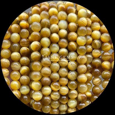 DIY Perhiasan Membuat Permata Penting Manik 8mm Bentuk Bulat Mata Harimau Lolos Manik Untaian