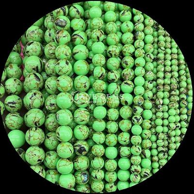 Manik-manik batu permata yang dipoles untuk hiasan Bentuk bulat Ukuran 8mm