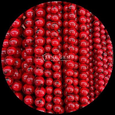 Manik-manik batu permata yang dipoles untuk hiasan Bentuk bulat Ukuran 8mm