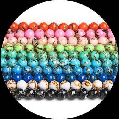 Manik-manik Turquoise Lolos yang Dipoli untuk Kalung dan Perhiasan DIY
